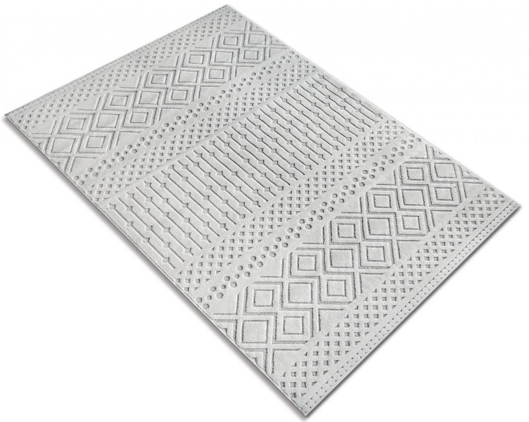 Covor alb modern pentru living design simplu