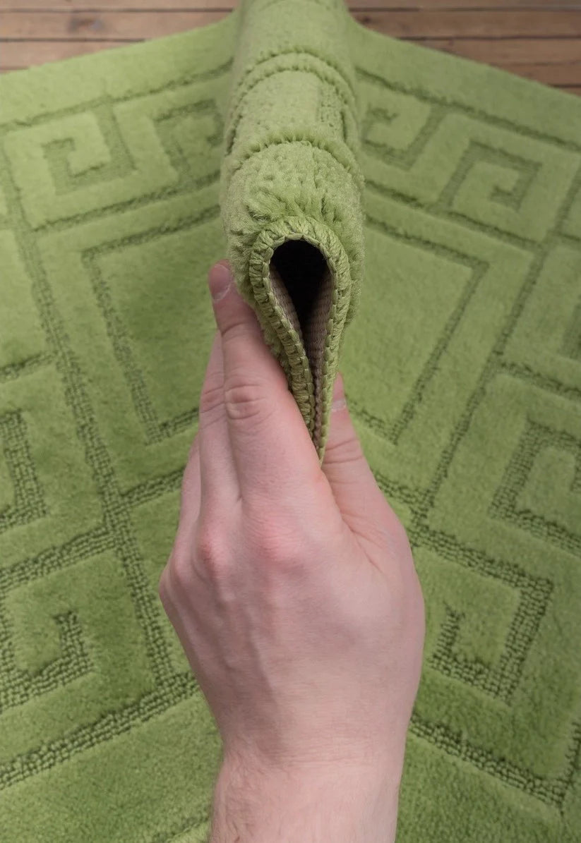 covor baie verde antiderapant moale si absorbant covoras baie confortabil