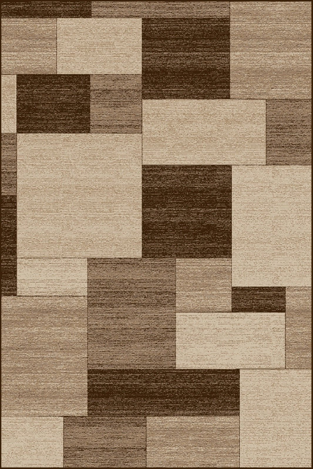 Covor bej maro design geometric modern potrivit pentru living