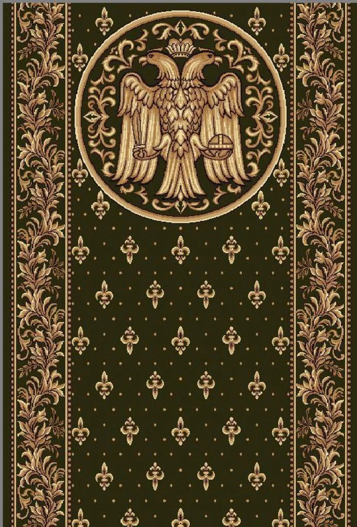 Covor biserica verde model bizantin cu ornament clasic