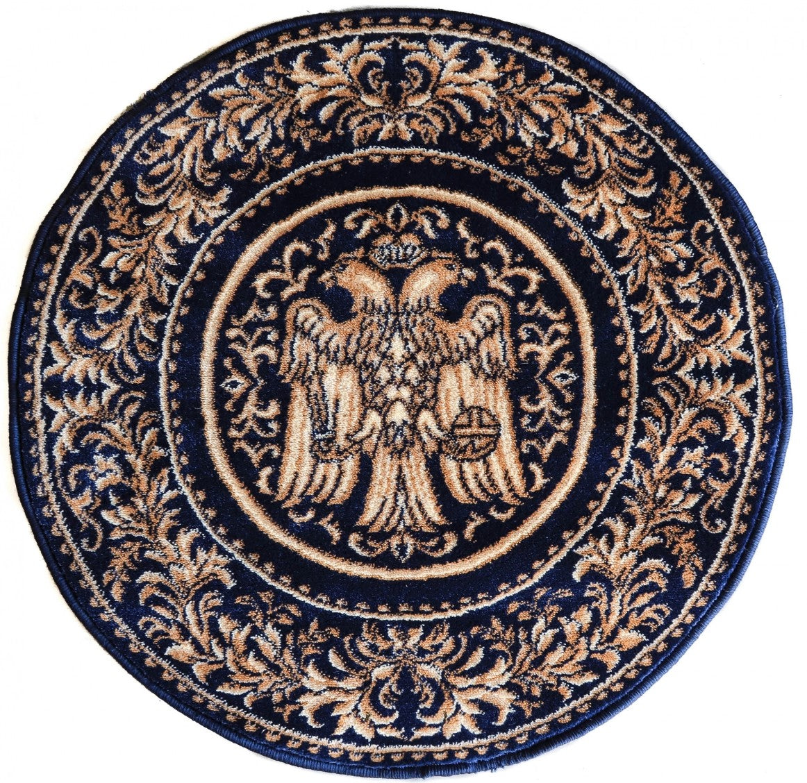 Covor bisericesc rotund, culoare albastru