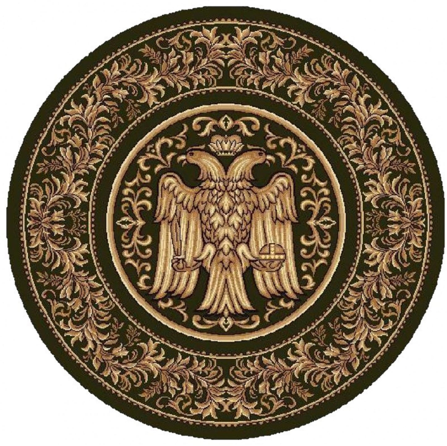Covor bisericesc rotund verde, model clasic