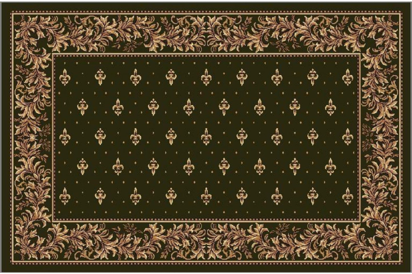 Covor bisericesc verde cu model traditional, potrivit pentru biserica