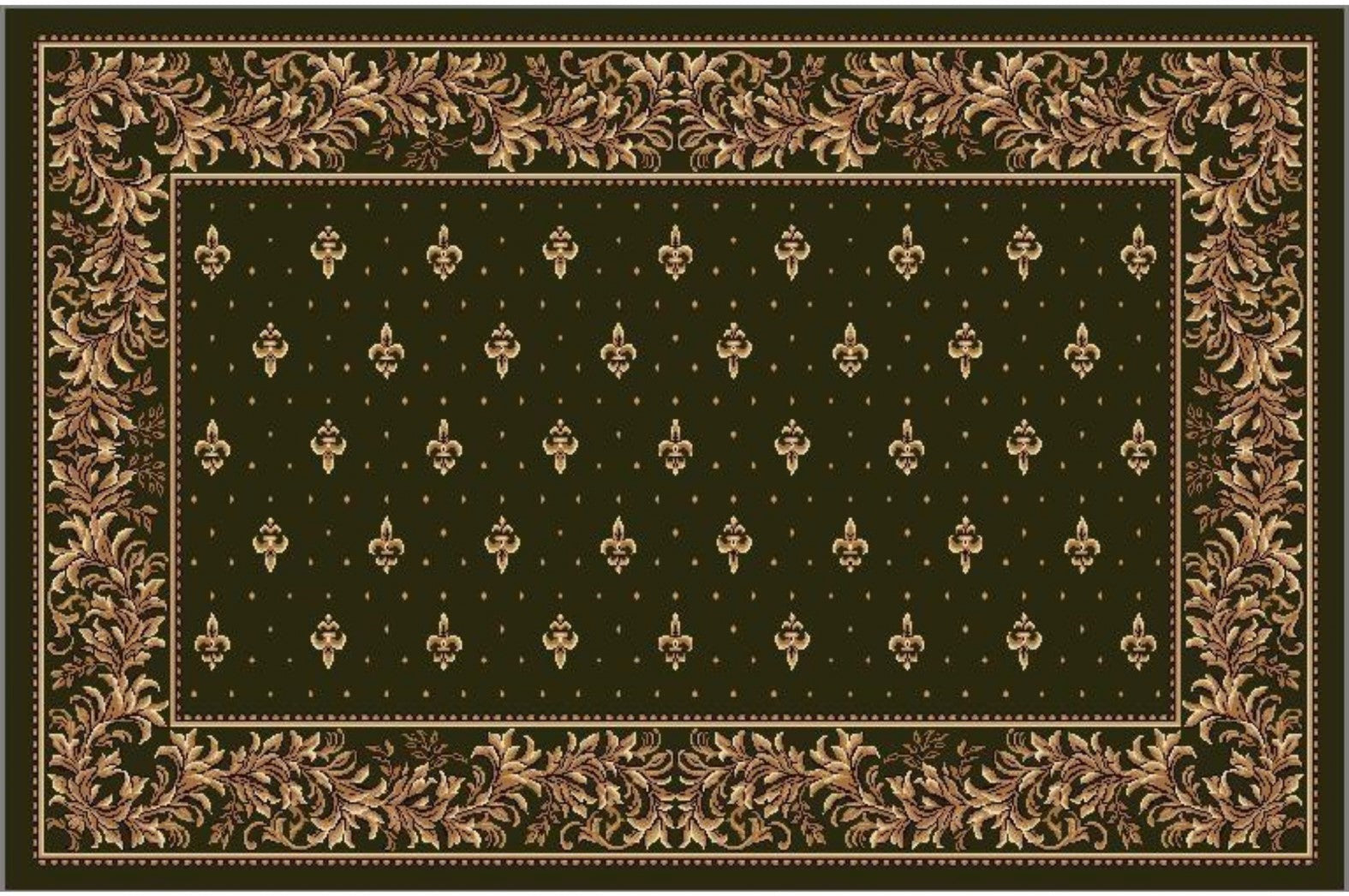 Covor bisericesc verde cu model traditional, potrivit pentru biserica
