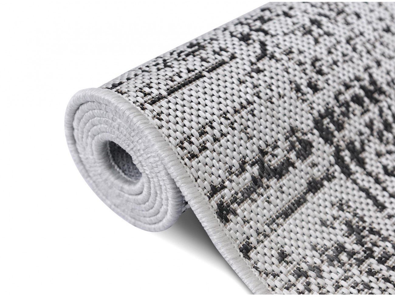 Detaliu covor bucatarie gri lavabil fir plat model modern rezistent la trafic usor de curatat
