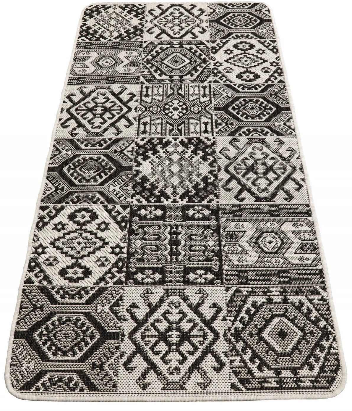 Covor bucatarie gri cu model decorativ modern, covor antiderapant pentru bucatarie