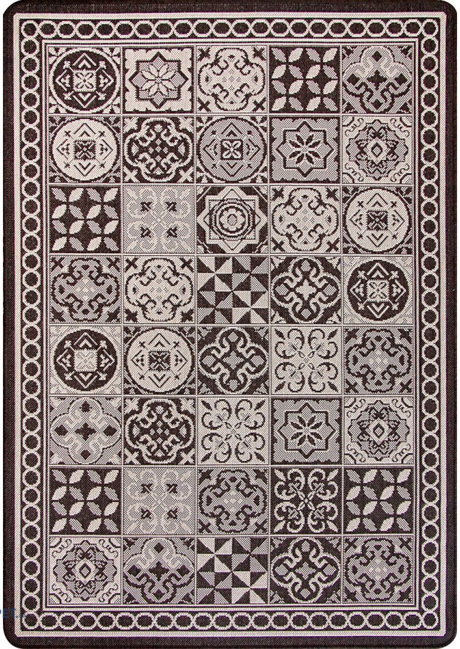 Covor bucatarie maro antiderapant model geometric modern lavabil ideal pentru bucatarie