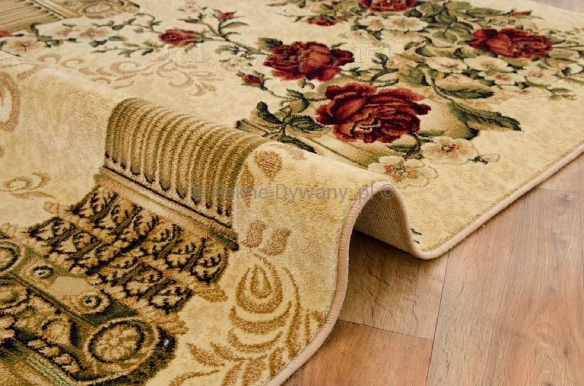 covor-clasic-floral-bej-crem-grosime-material