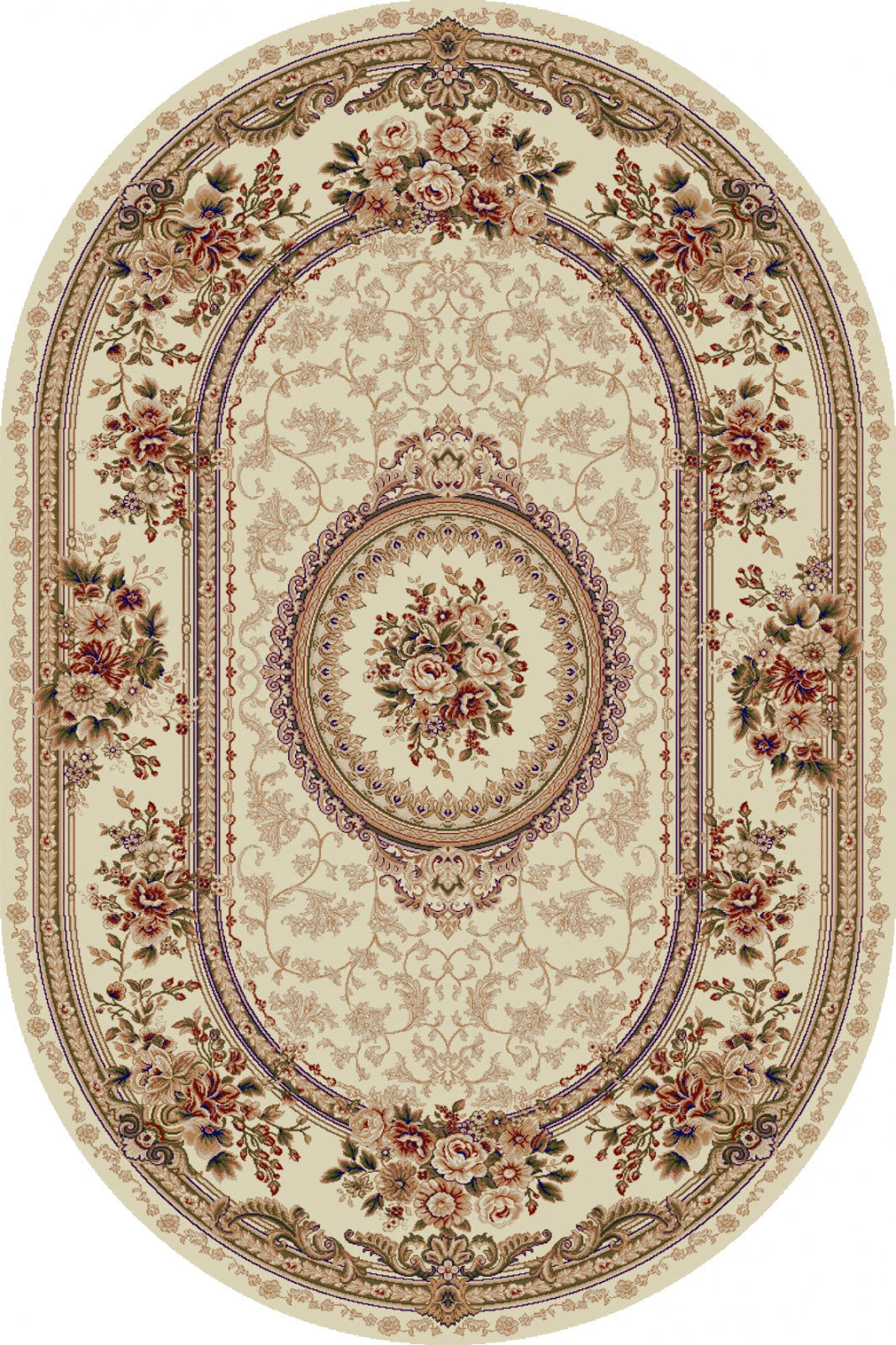 covor-clasic-floral-bej-crem-oval-pentru-living
