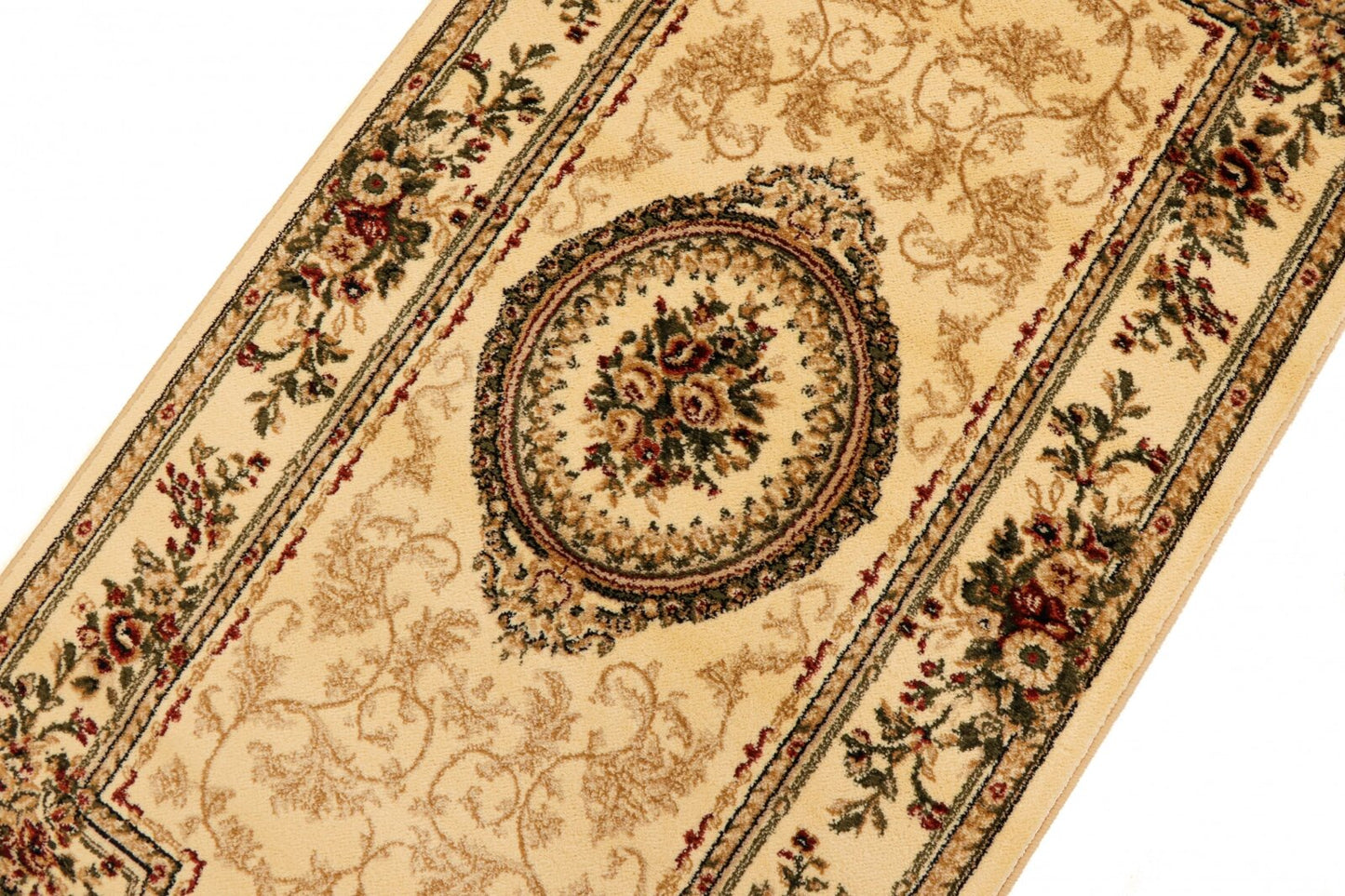 Covor clasic floral crem bej, design elegant