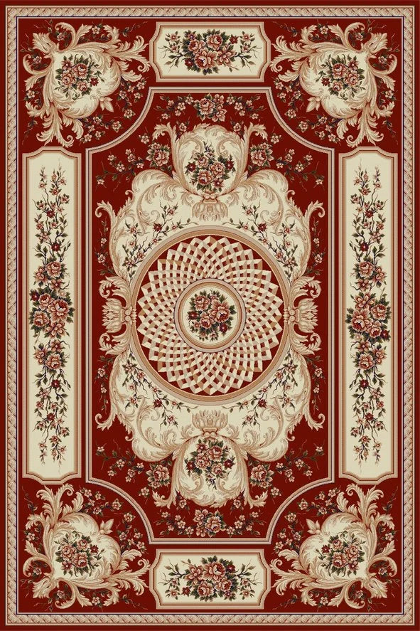 covor-clasic-floral-grena-pentru-living