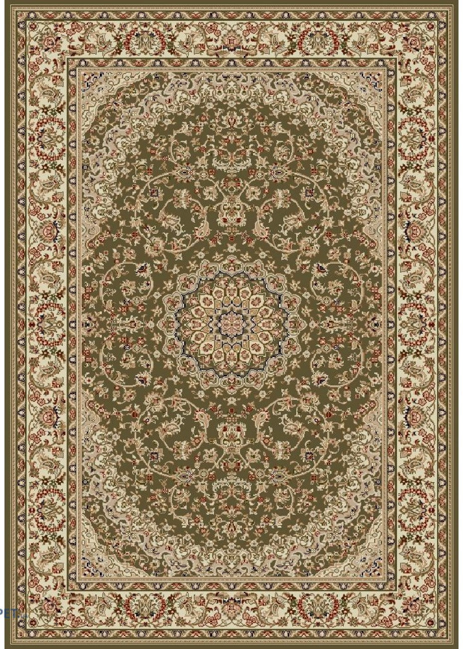 Covor clasic floral, culoare verde