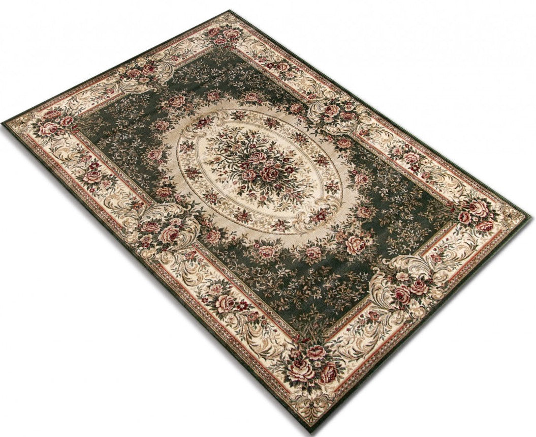 covor-clasic-floral-verde-design-elegant