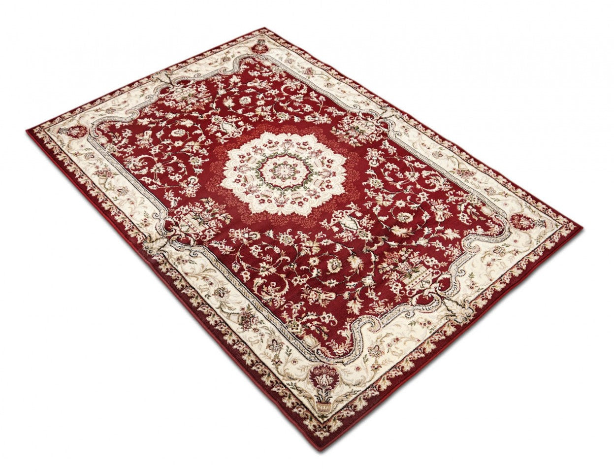 Covor clasic grena cu design elegant si motive traditionale
