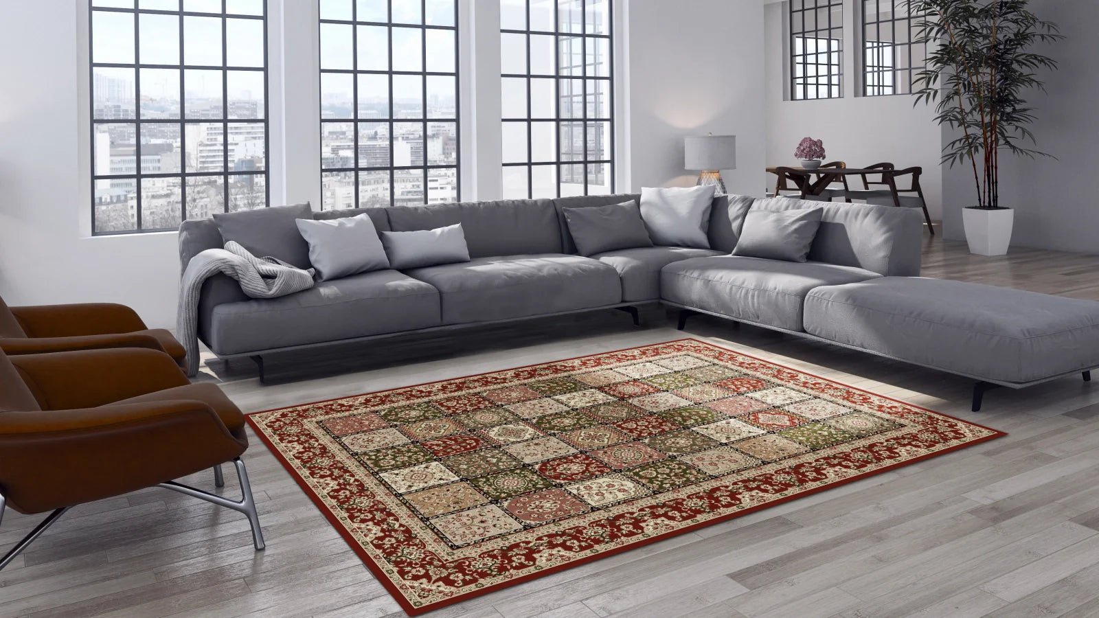 covor clasic grena integrat in living modern
