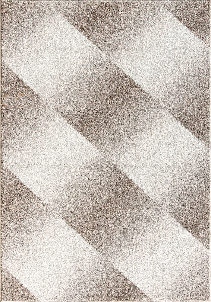 covor crem bej cu model geometric, vedere completa