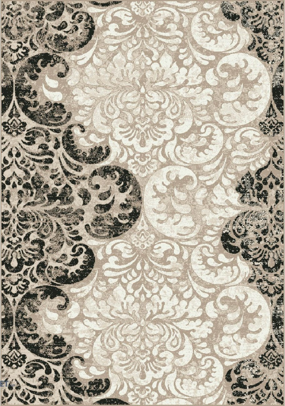 Covor crem bej maro model floral clasic elegant pentru living si dormitor
