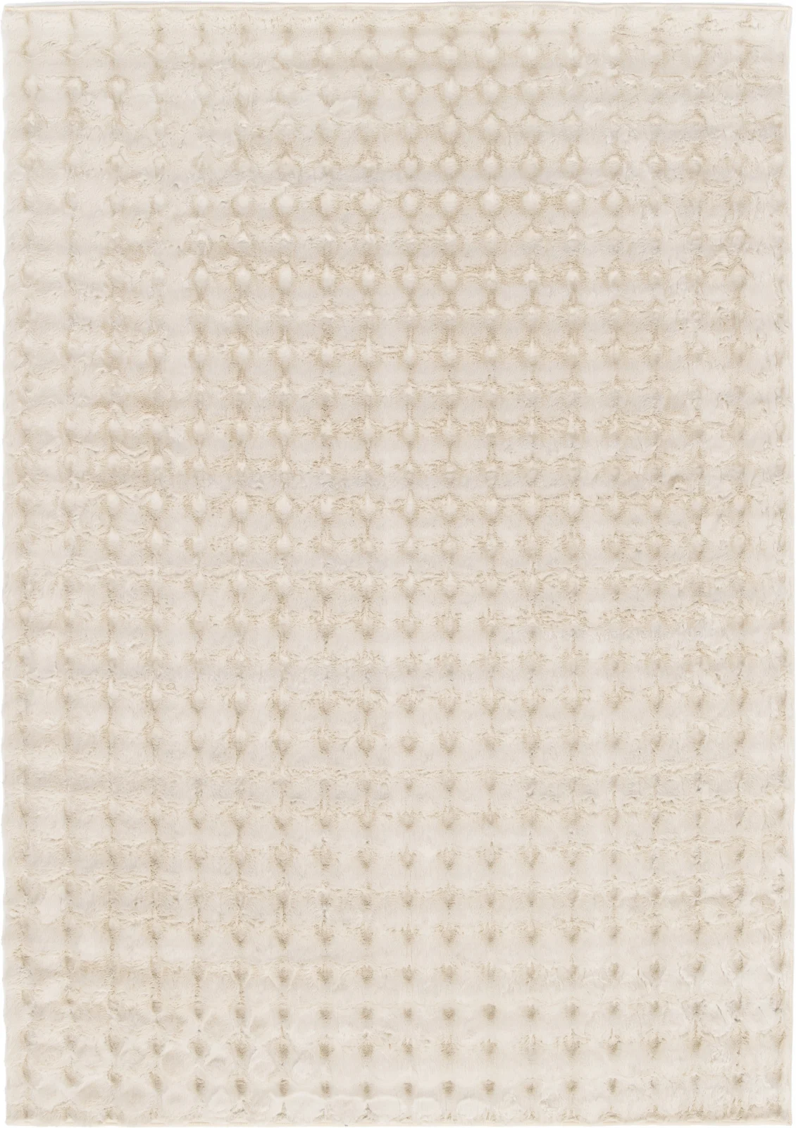 Covor crem cu efect 3D si textura geometrica, design modern ideal pentru living sau dormitor
