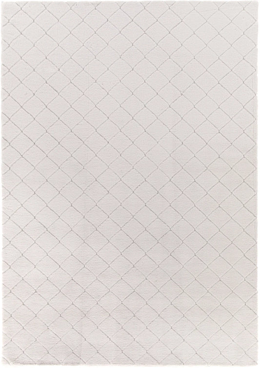 Covor crem model grofat, textura eleganta si fina, ideal pentru living sau dormitor modern
