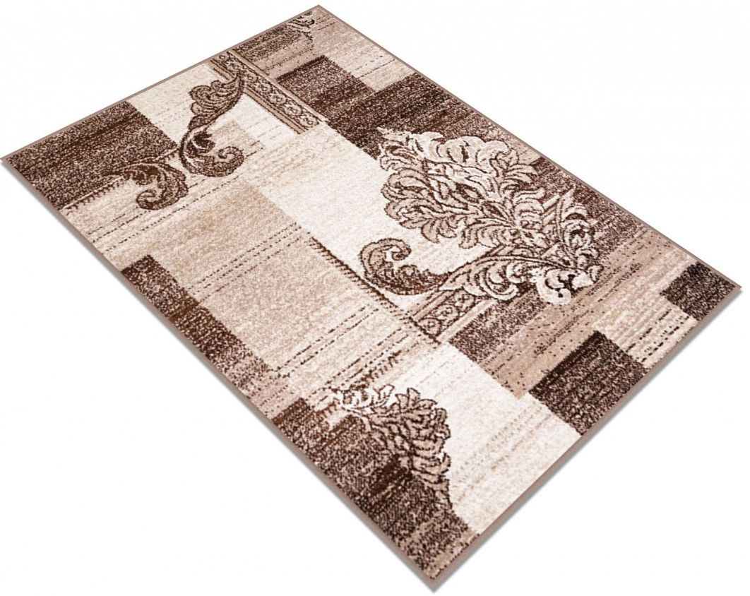 Covor elegant crem maro pentru living model clasic modern