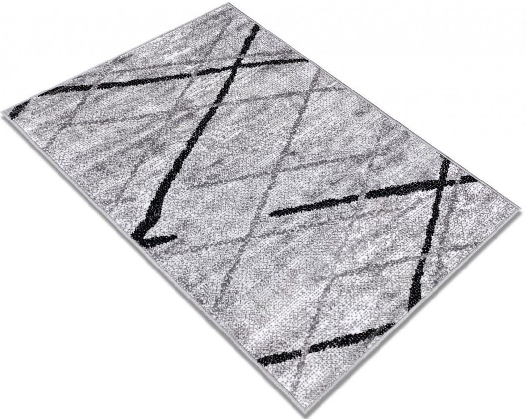 Covor geometric gri modern pentru amenajare living