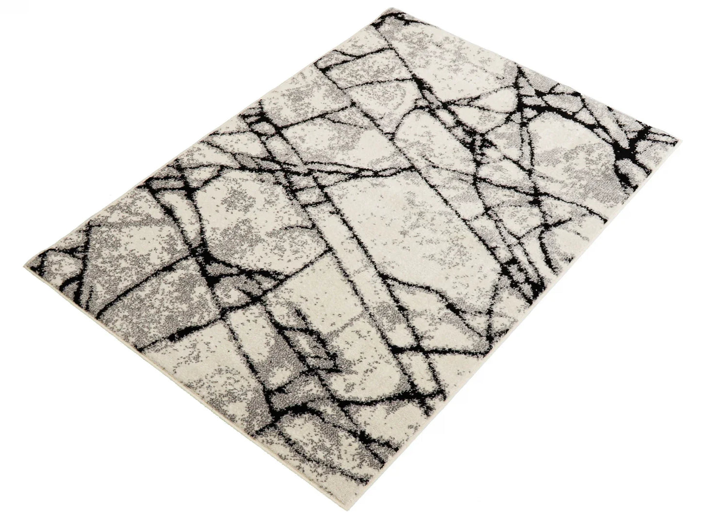 Covor gri abstract modern potrivit pentru living si dormitor