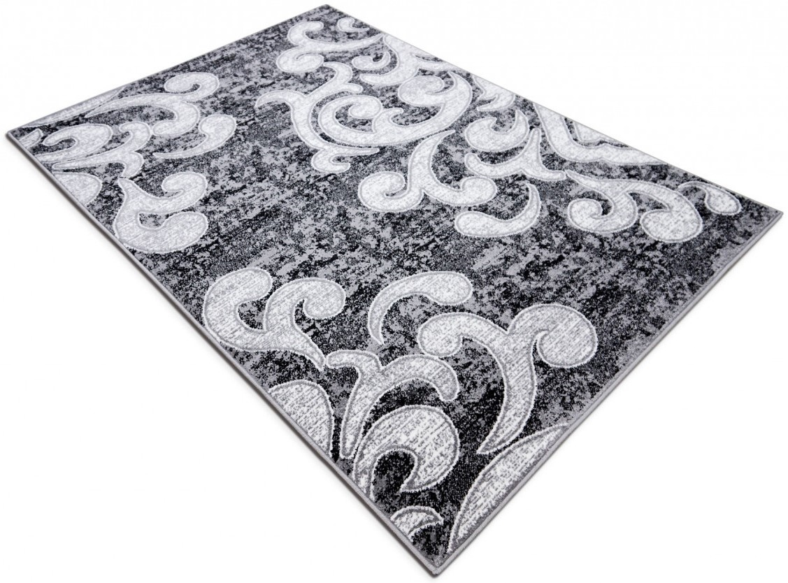 Covor gri alb modern cu design decorativ pentru living