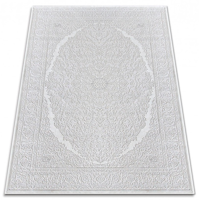 Covor gri deschis stil clasic elegant, potrivit pentru living modern sau decor traditional