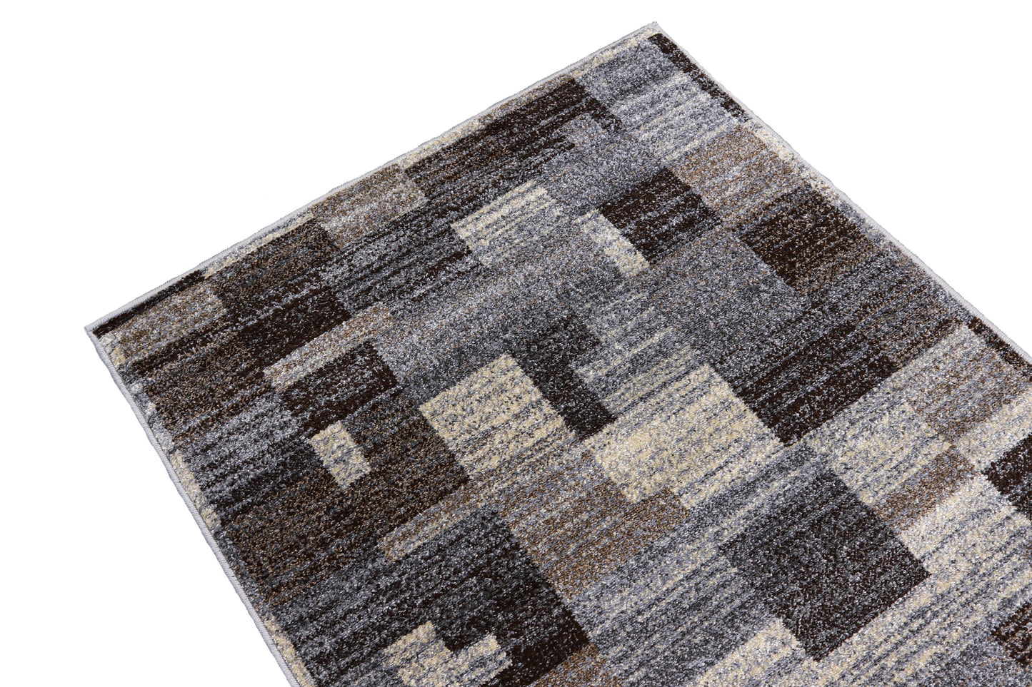 Covor gri maro geometric modern potrivit pentru living elegant