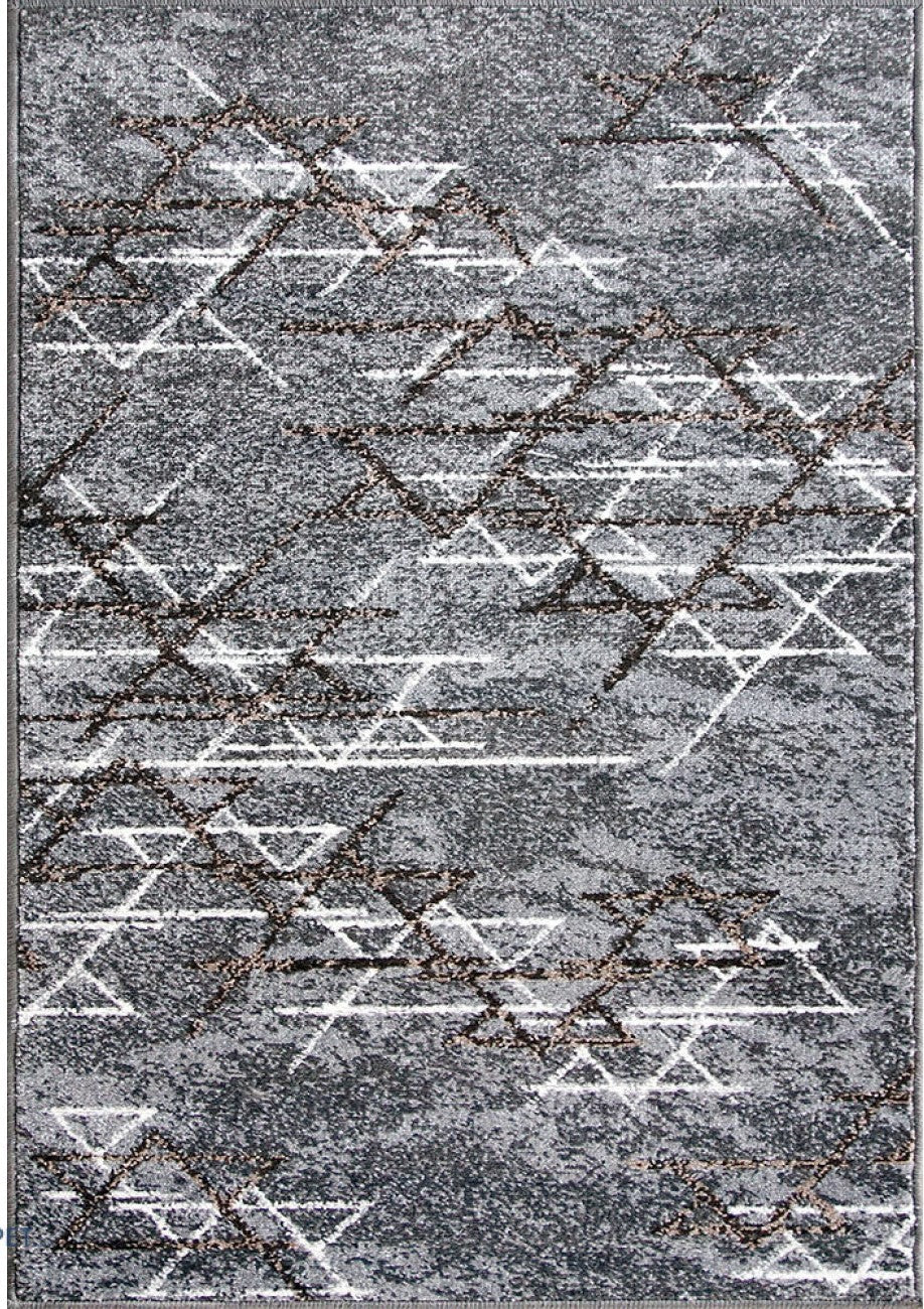 Detaliu model geometric cu linii gri si bej design modern pentru covor de living