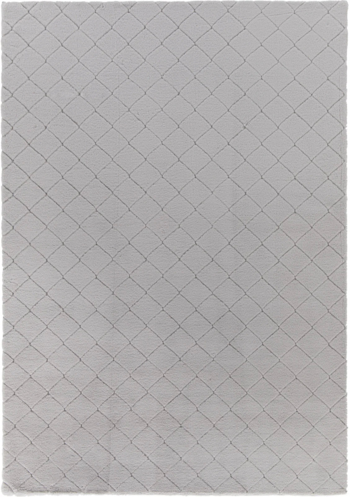 Covor gri model grofat cu textura geometrica, ideal pentru living sau dormitor modern