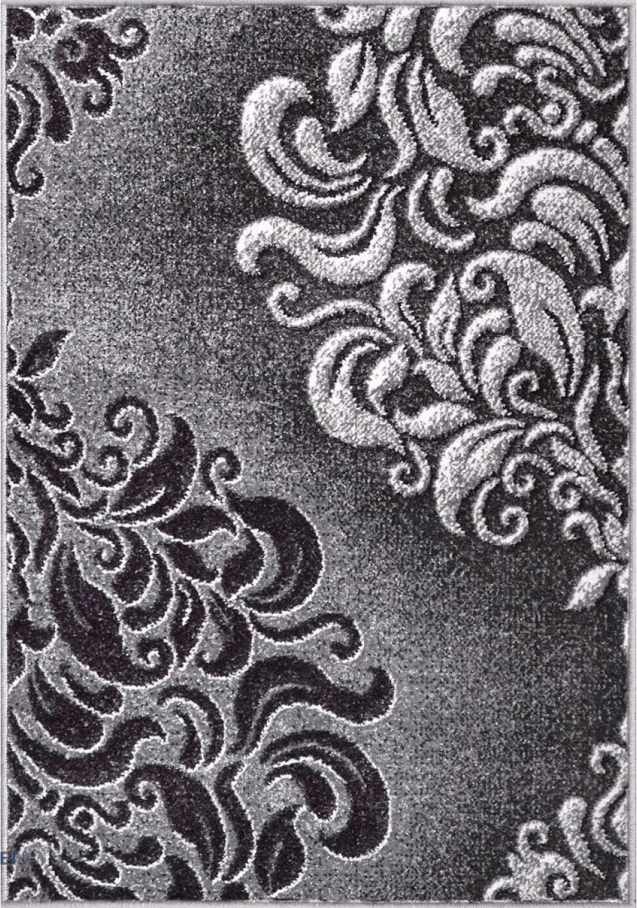 Detaliu model ornamental abstract gri inchis design elegant pentru covor de living