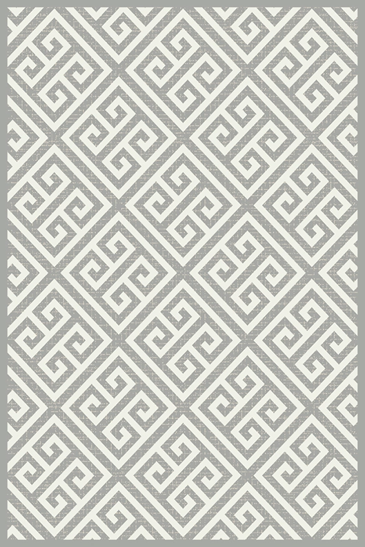 Covor gri modern pentru living cu design geometric elegant