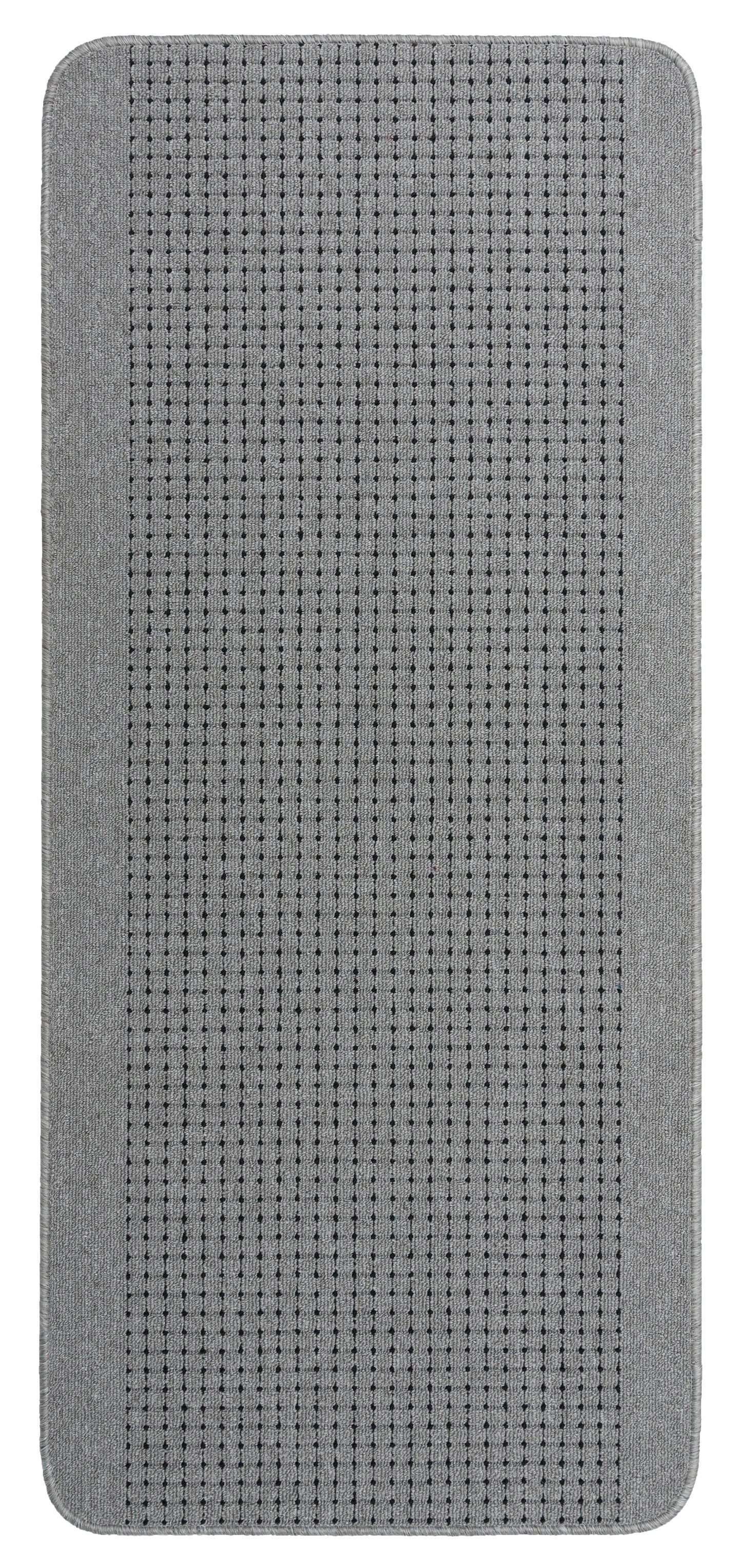 Covor gri rectangular antiderapant potrivit pentru hol si zone circulate