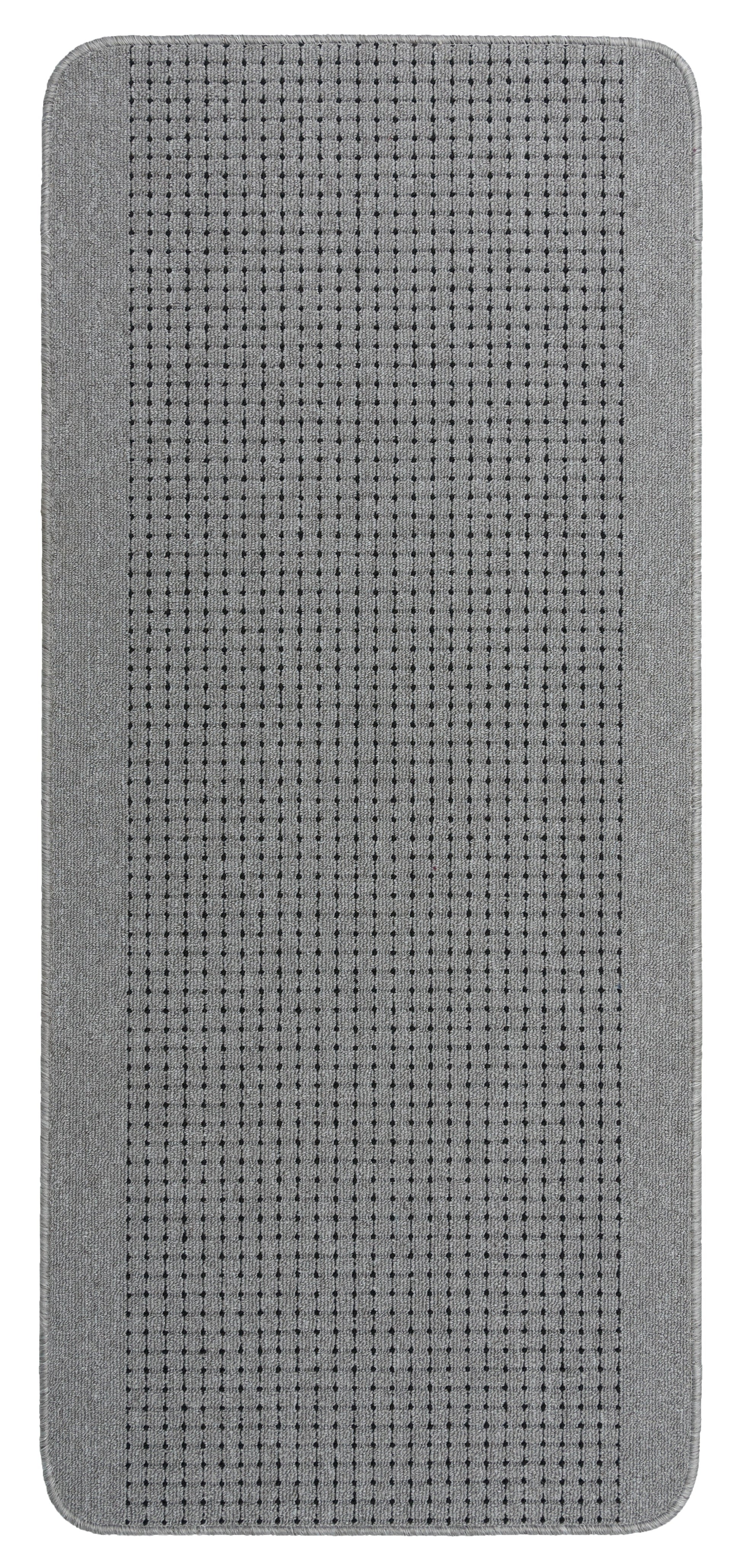 Covor gri rectangular antiderapant potrivit pentru hol si zone circulate