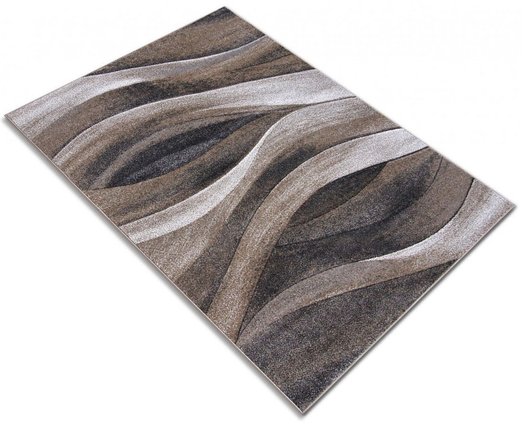 Covor living abstract modern maro, potrivit pentru decoruri elegante si minimaliste
