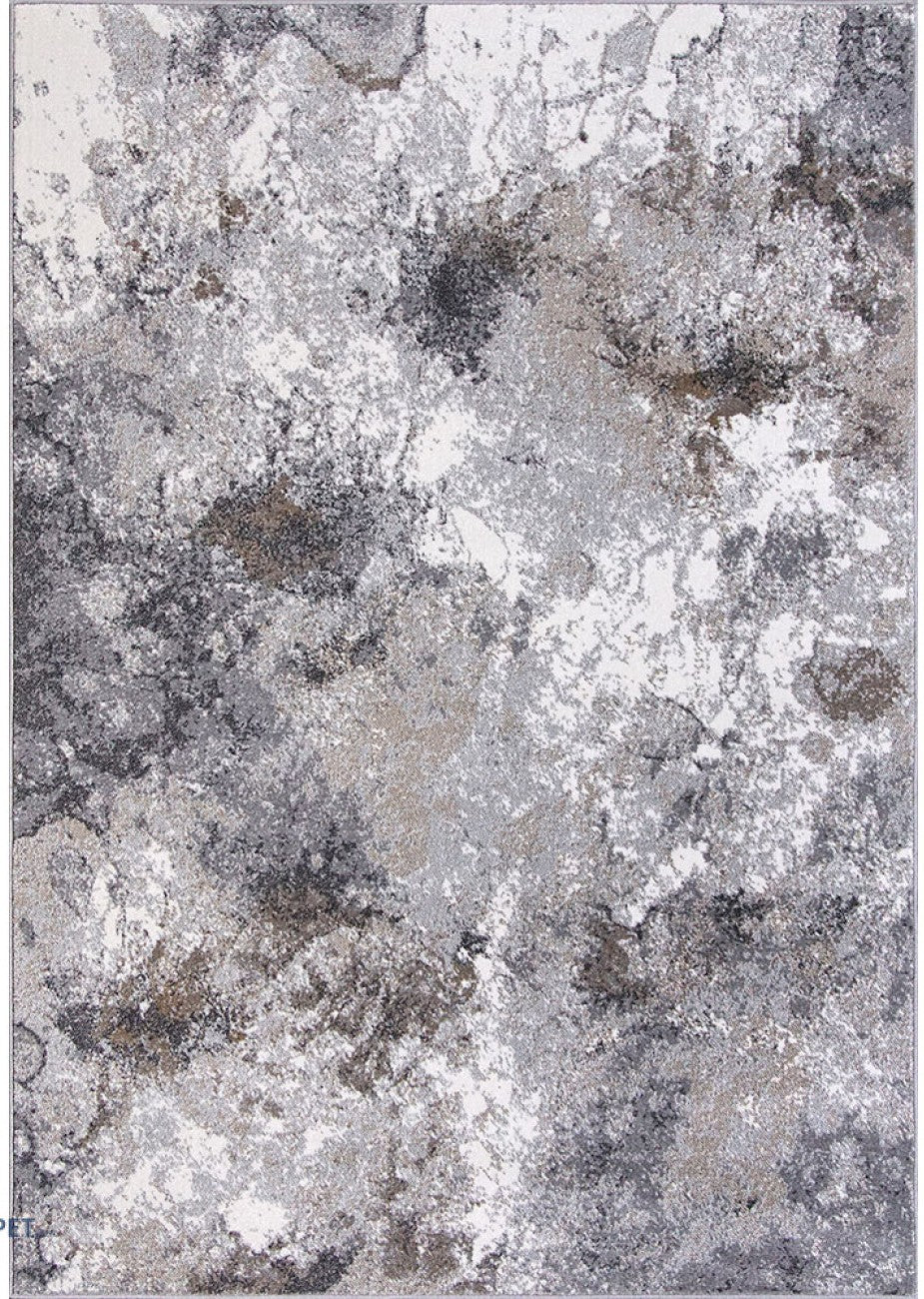 Covor living gri maro cu model abstract modern