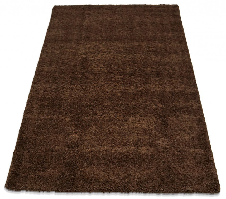 Covor living maro pufos tip shaggy, covor modern moale si elegant pentru casa