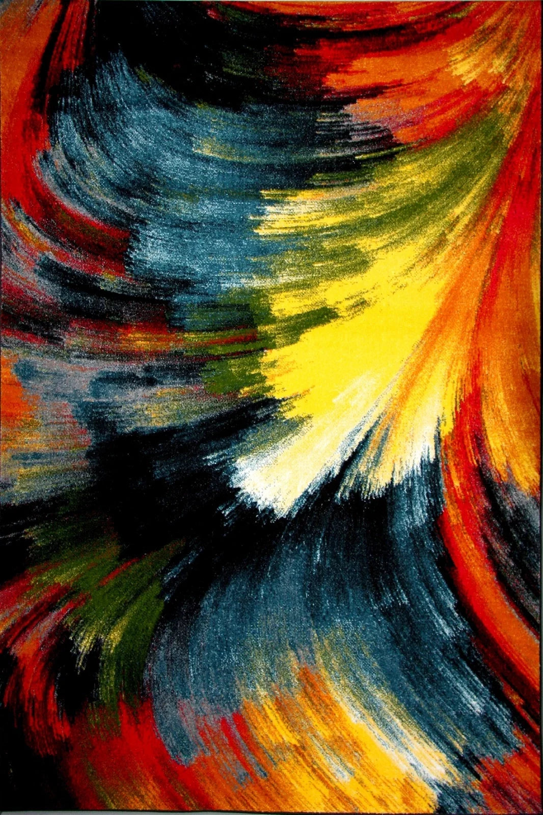 detaliu covor living modern abstract colorat cu textura vibranta si aspect premium