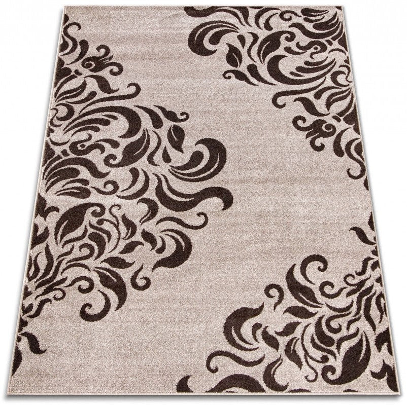 Textura covor modern bej maro cu design abstract moale si placut la atingere