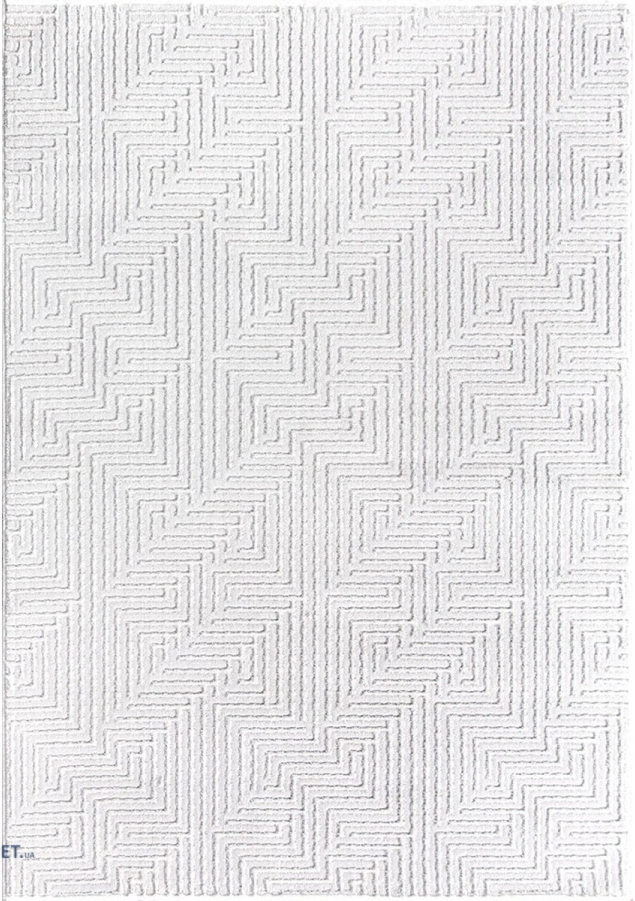 Covor modern alb pentru living, model geometric texturat, design minimalist elegant