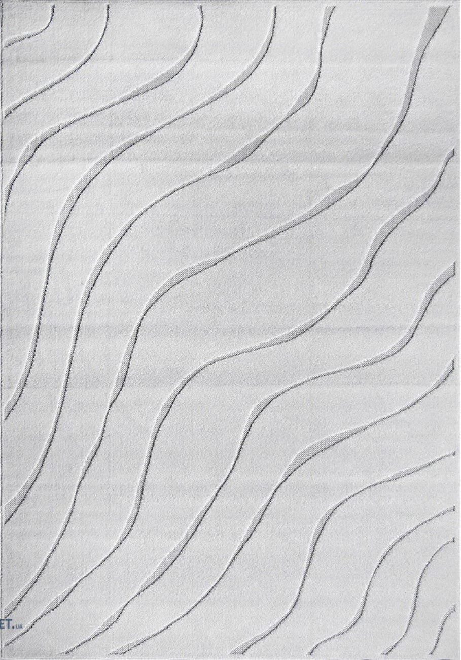Covor modern alb pentru living cu model abstract