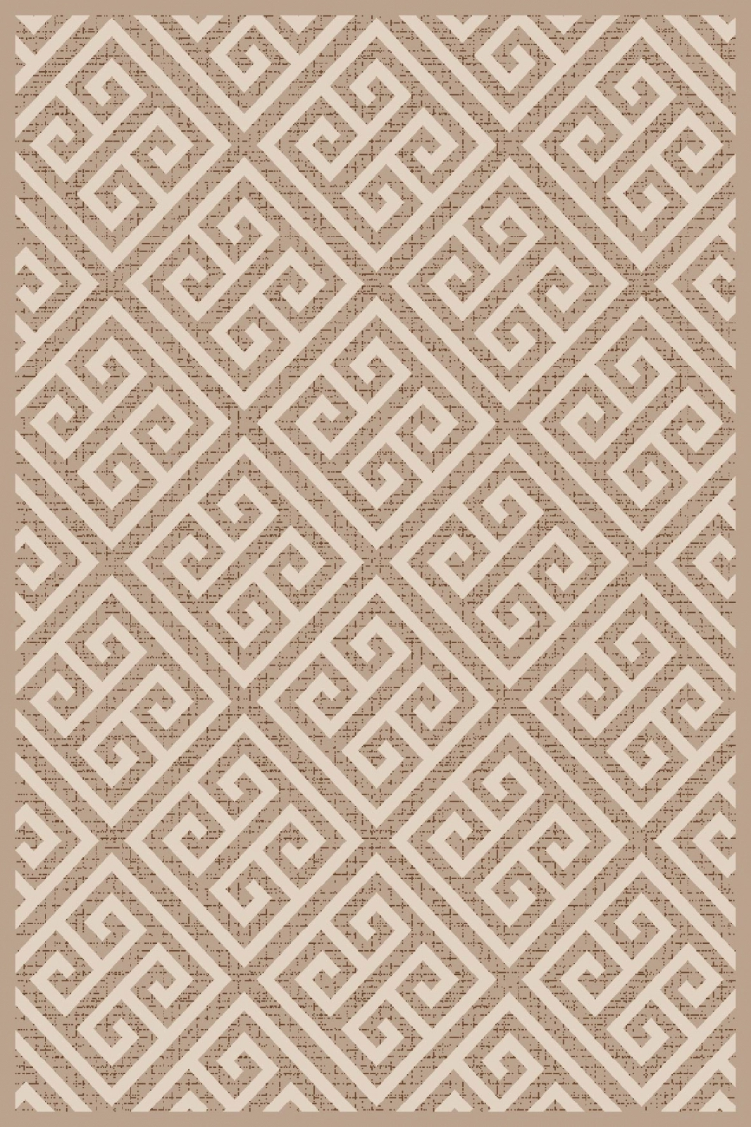 Covor modern bej crem cu model geometric pentru living si dormitor