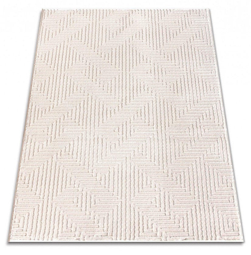 Covor crem modern vedere de sus, model simplu potrivit pentru living si dormitor