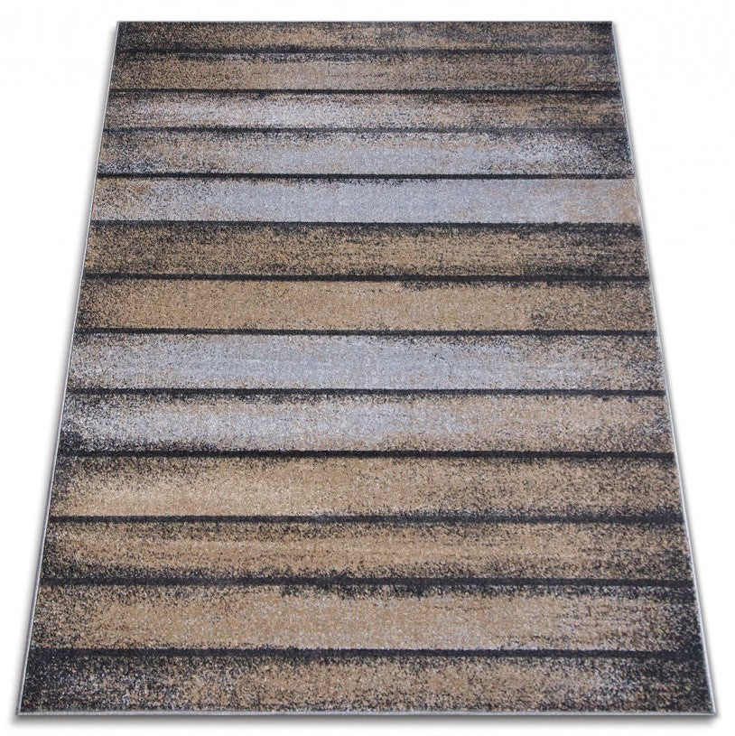 Covor modern cu dungi in nuante neutre, covor pentru living si dormitor, ideal pentru orice stil de decor