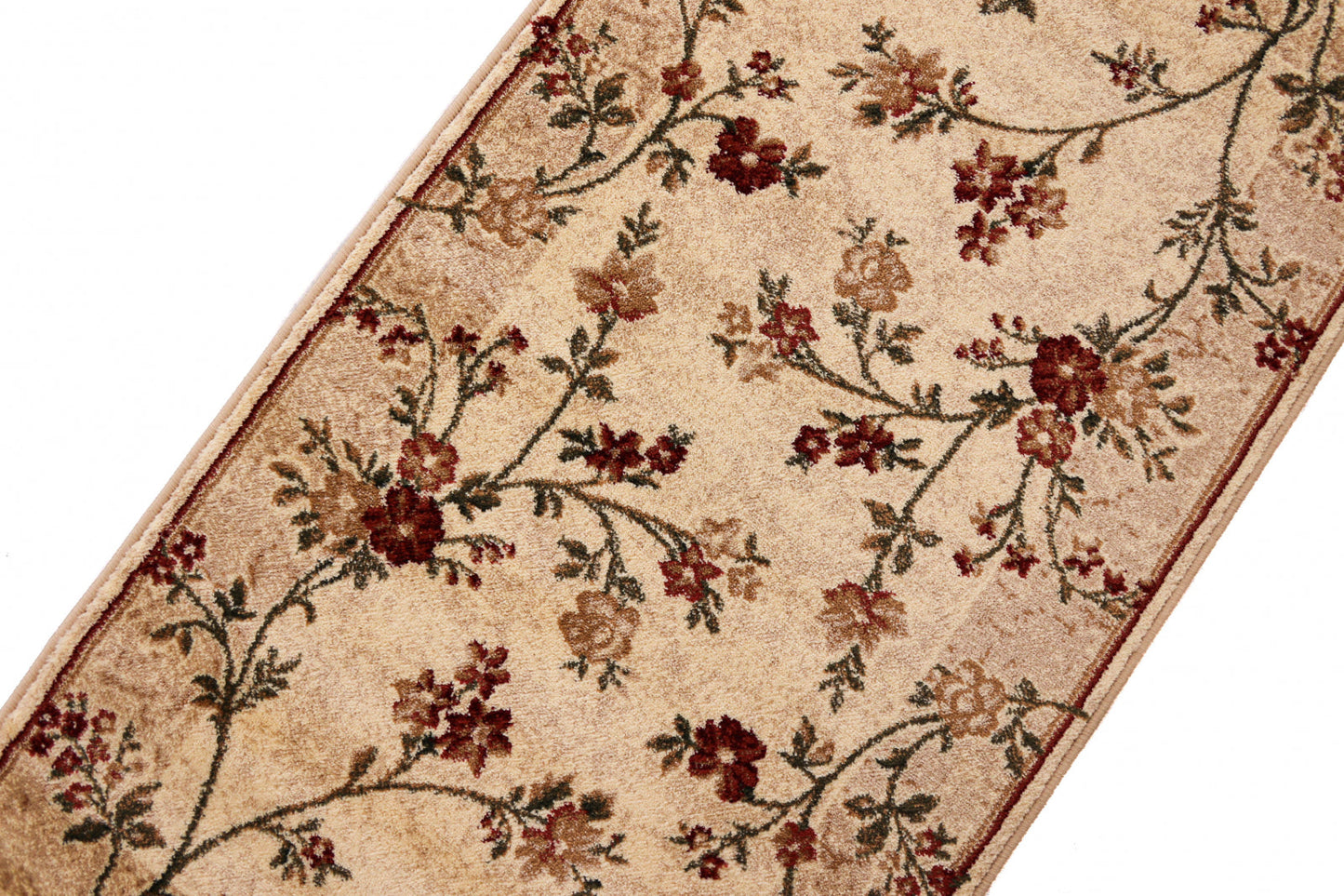 covor modern floral crem bej vazut de sus