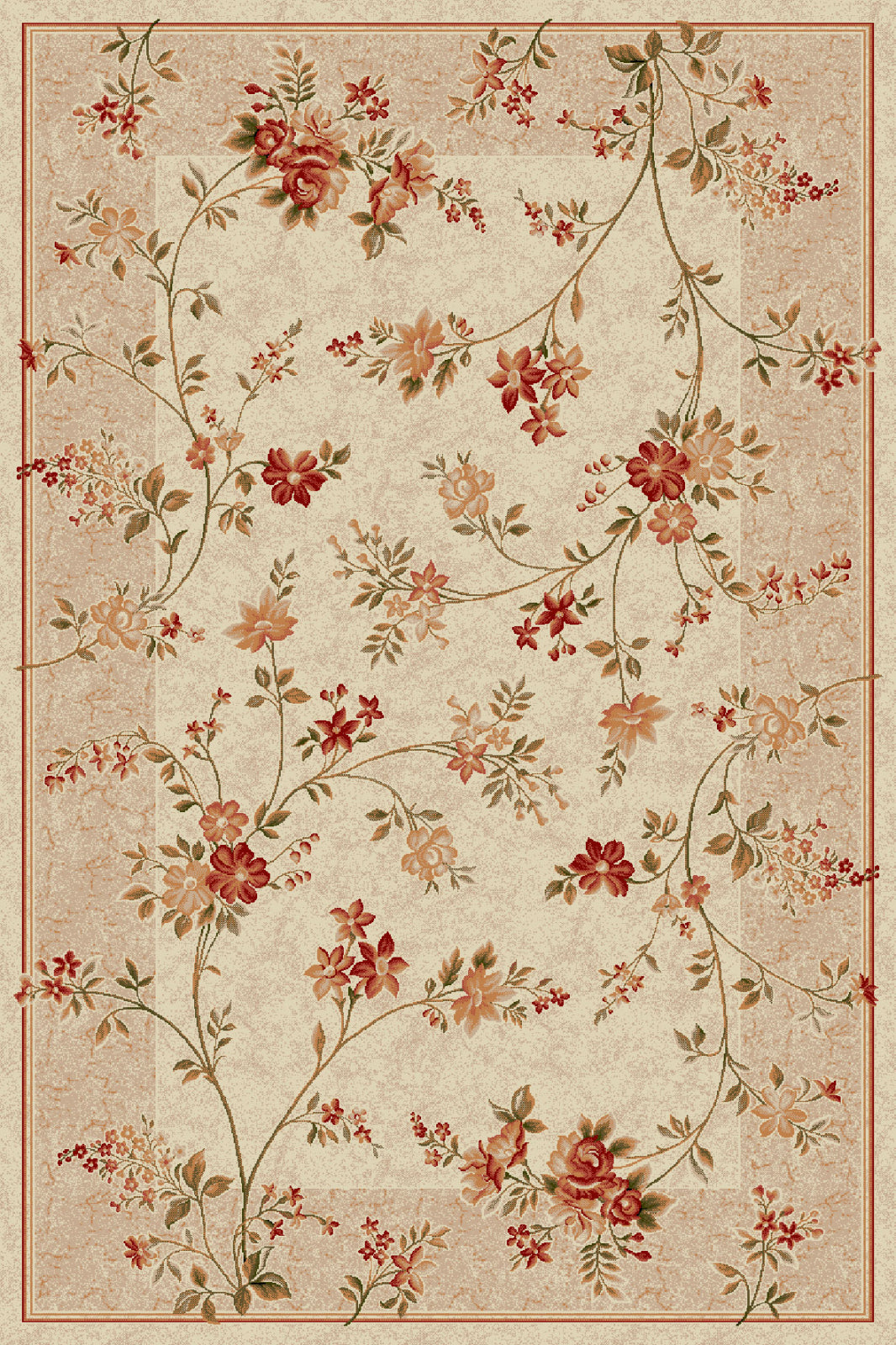 covor modern floral crem bej