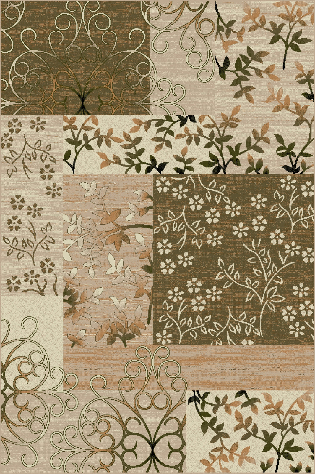 covor-modern-floral-crem-verde