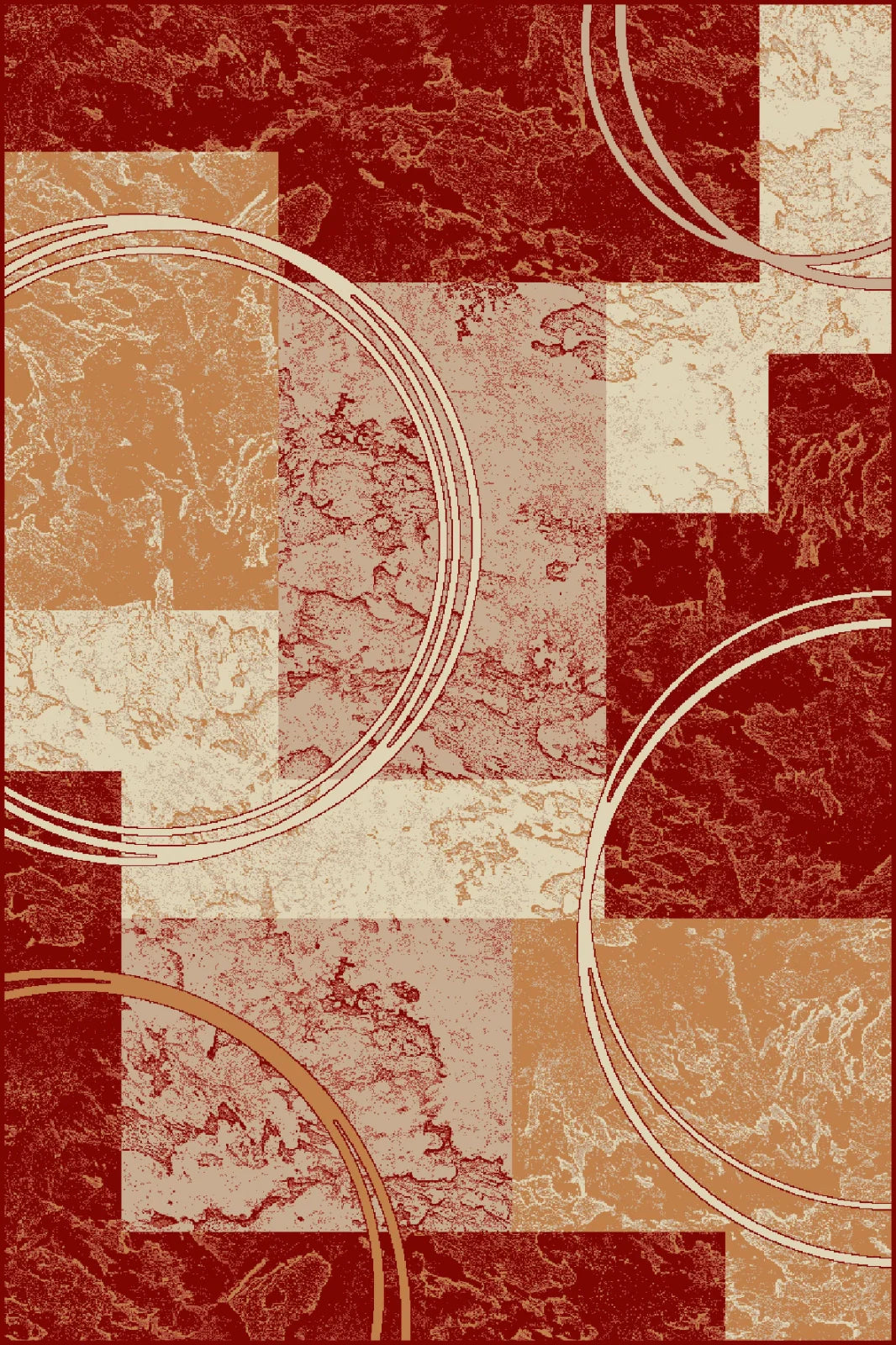 Covor modern geometric grena cu design abstract, ideal pentru living sau dormitor