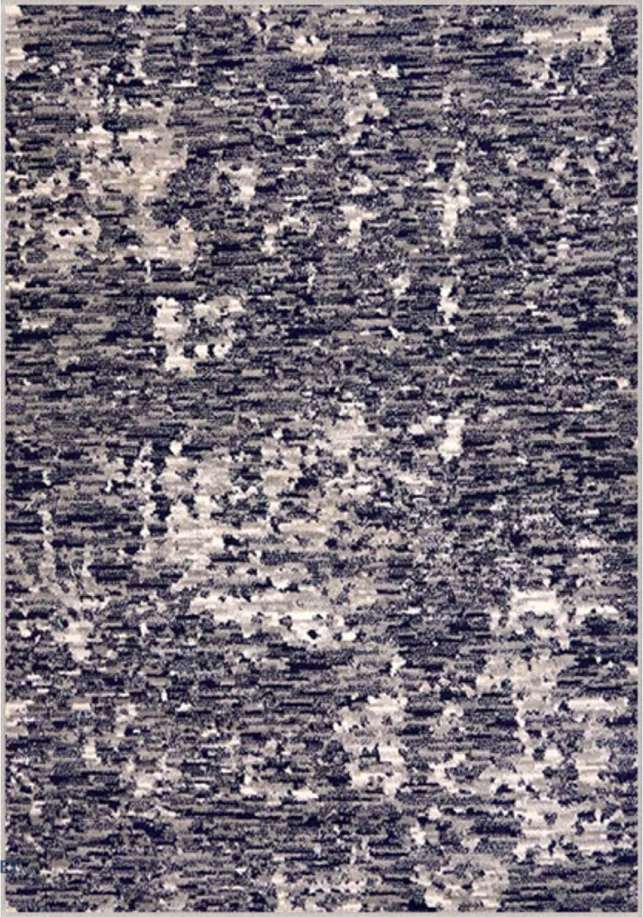 Covor modern gri albastru cu model abstract si textura fina, potrivit pentru living sau dormitor